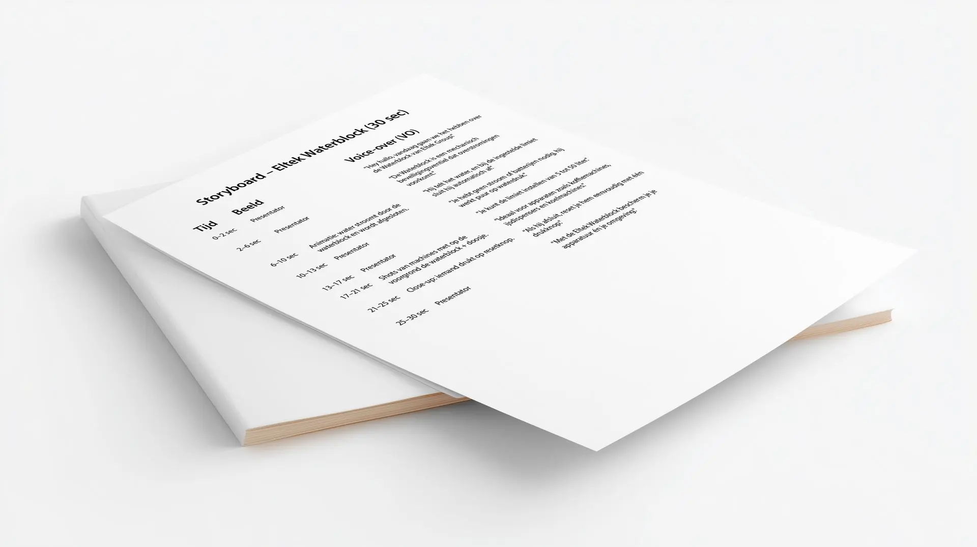 Eltek Waterblock productvideo script